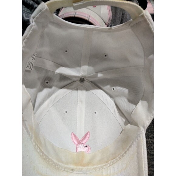 Playboy Bunny White Baseball Cap With Pink Stitching Hugh Hefner Magazine - Picture 5 of 5